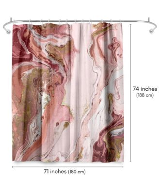 Abstract Shower Curtain Marble Petroleum by PI Creative Art
