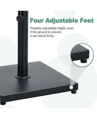 39 lb Outdoor Patio Umbrella Base, Heavy Duty Square Concrete Umbrella Stand, Market Umbrella Pole Stand for Deck, Poolside, Balcony, Black