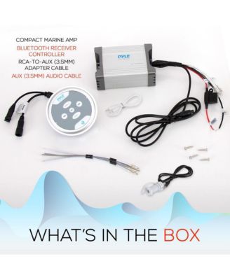 2-Ch. Bluetooth Marine Amplifier Kit, Waterproof, 600 Watt, Silver
