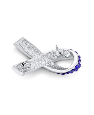 Cancer Awareness Brooch Pin Multi Color Crystal Enamel Support Symbol Jewelry