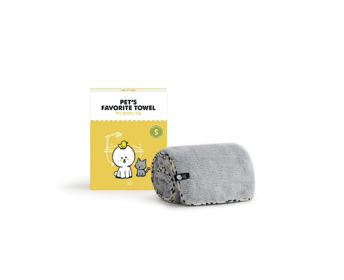 Pet S Favorite Towel, Premium High Quality Microfiber Pet Towel, Mustard (S) - White (L)