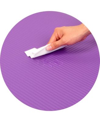 1" Extra Thick Exercise Fitness Yoga Mat & Carry Strap, Purple