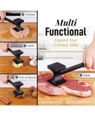 Metal Meat Tenderizer Hammer with Comfort-Grip Handle