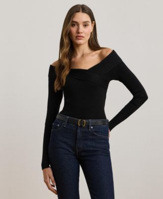 Lauren Ralph Lauren - Women's Rib-Knit Off-the-Shoulder Sweater