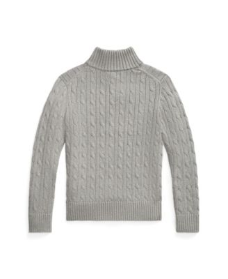 Big Boys Cable-Knit Cotton Quarter-Zip Sweater