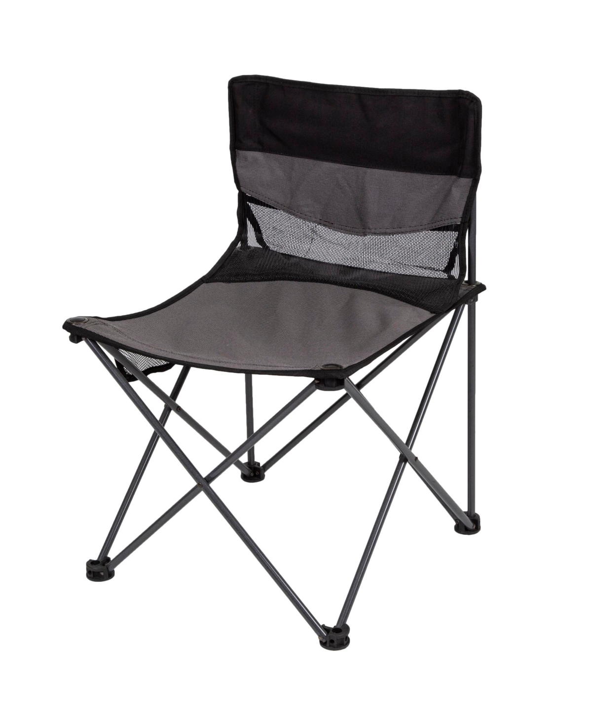 Apex Folding Sling Back Chair - Dark grey and black with grey frame