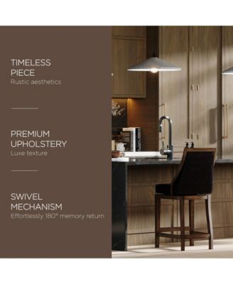 Vienna Counter Stool, Walnut Finish w/ Marksman Saddle Leather