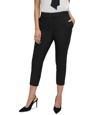 DKNY - Petite Mid-Rise Cropped-Leg Pants
