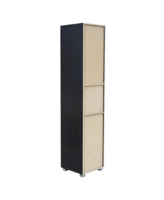 Tall Curio Cabinet – Bookshelf with 5 Shelves & Glass Door for Living Room, Kitchen, Bedroom or Office