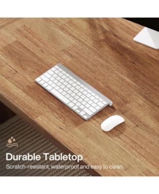 70.87-Inch Executive Computer Desk: Large Home Office Desk with Solid Wooden Pedestal, Industrial Wood Study Writing Table