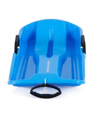 Downhill Thunder Kids Toddler Plastic Toboggan Snow Sled, Blue