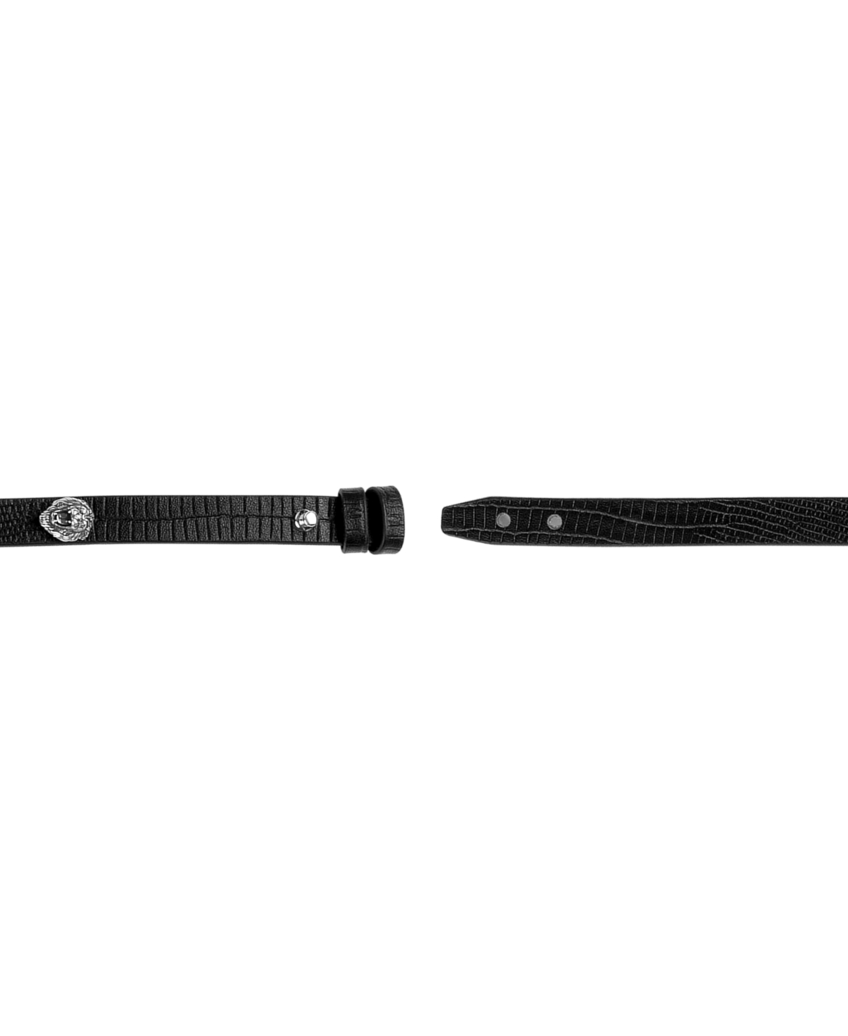 Bulova X Marc Anthony Men's Lion Head Studded Leather Wrap Bracelet In Black