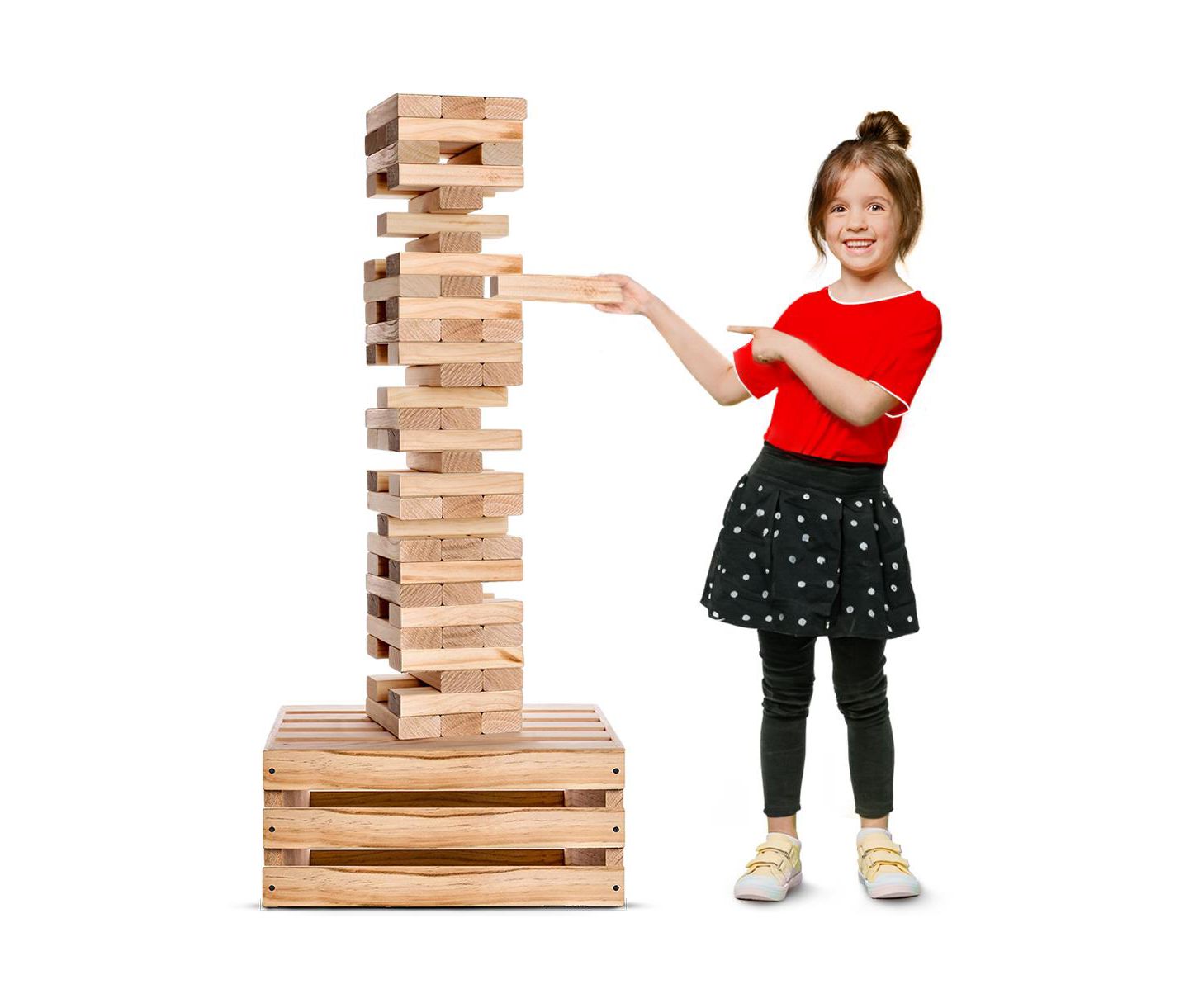Детская игрушка SWOOC Giant Tower Game with Storage Crate, 60 Blocks, New Zealand Pine, Ages 5+ — фото 1