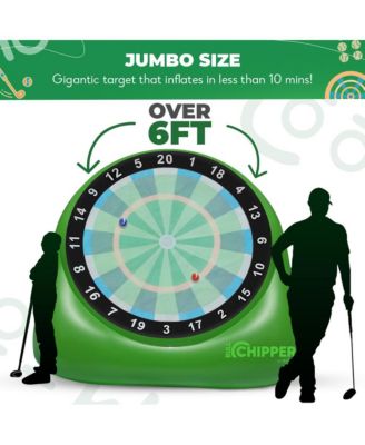 Bull Chipper | Giant Golf Darts (Over 6ft Tall) with 10+ Golf Games | Golf Chipping Game with Air Pump | Yard Games