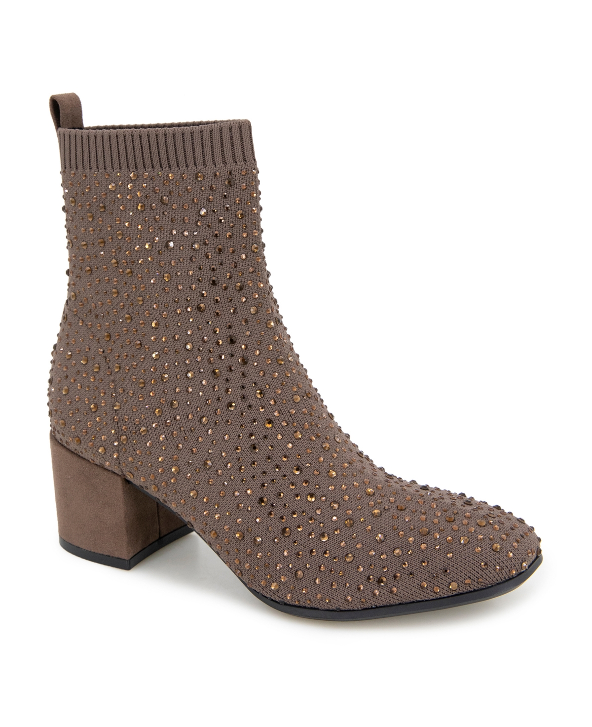 Kenneth Cole Reaction Women s Rida Stretch Jewel Wide Calf Booties Chocolate Smart Closet