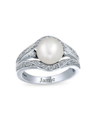Freshwater White Pearl Ring .925 Sterling Silver