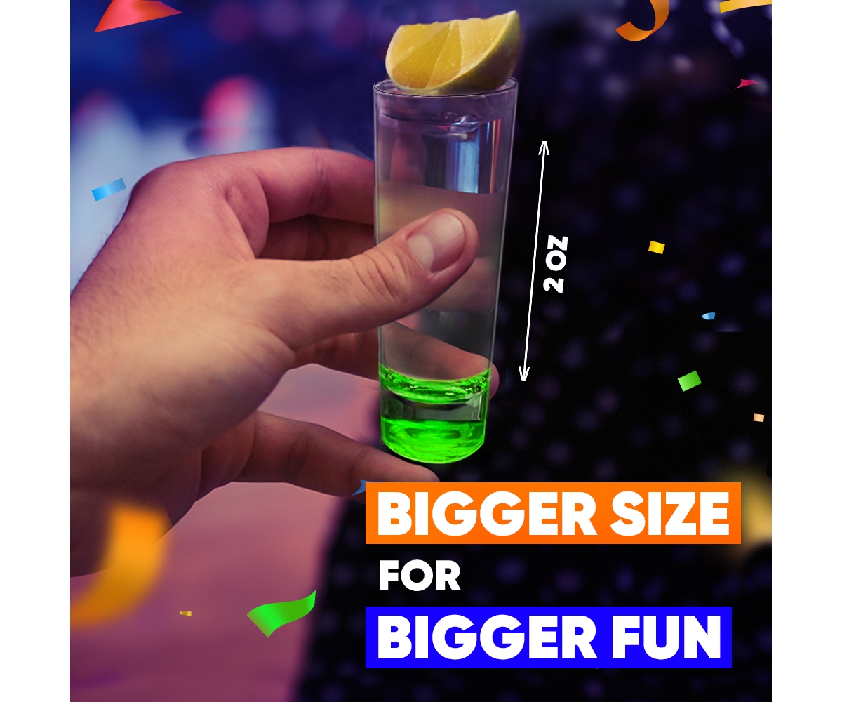 Swooc Unbreakable Tall Shot Glasses Set of 6 (2oz) - 250x Stronger Than Glass, 25x Stronger Than Acrylic - Dishwasher-Safe (6 Pack)