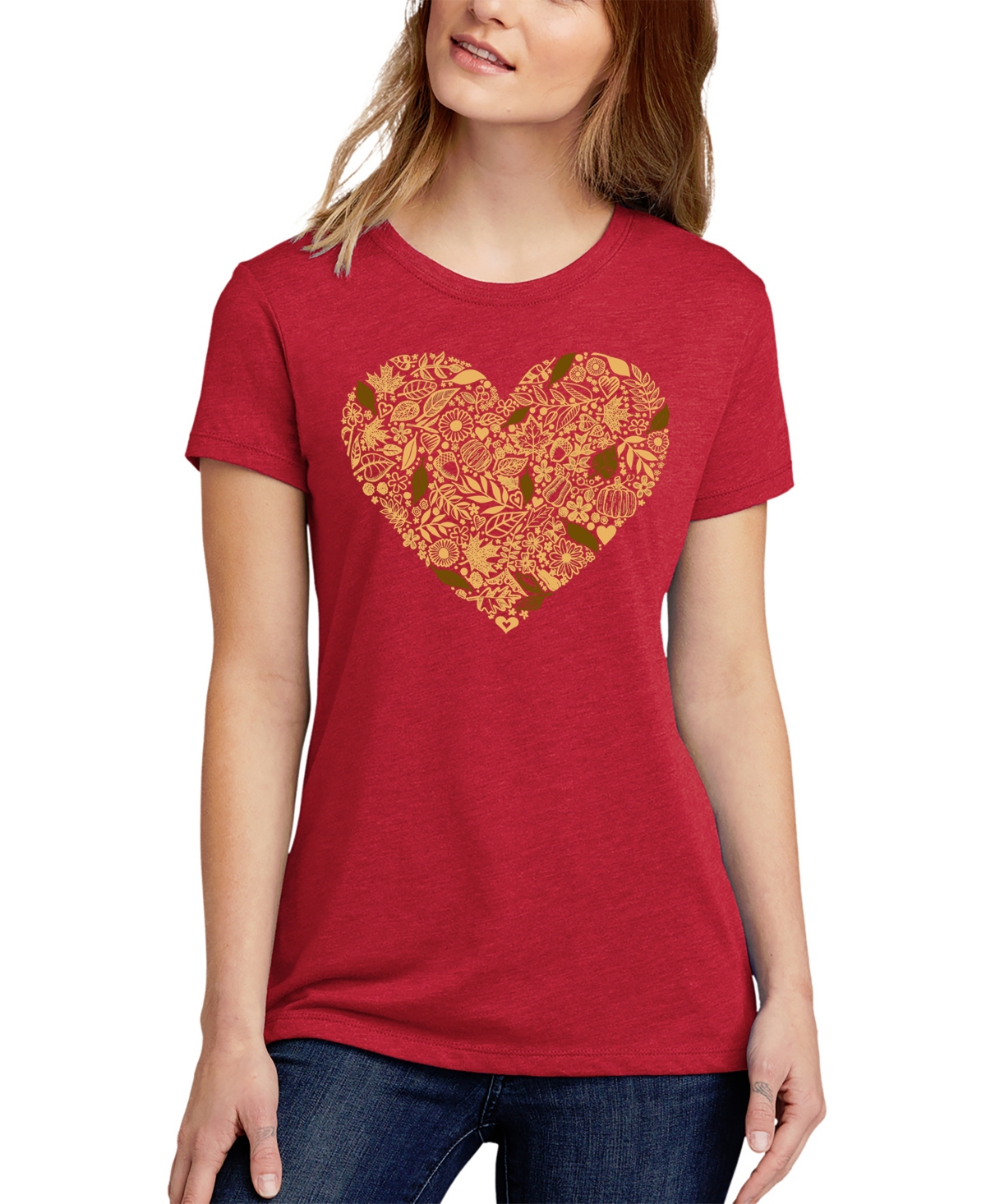 LA POP ART WOMEN'S FALL VIBES PREMIUM BLEND ART T-SHIRT 