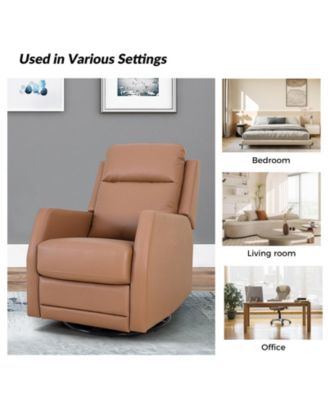 Donat Faux Leather Swivel Recliner