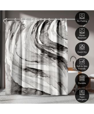 Abstract Shower Curtain Gulf by PI Creative Art - Black