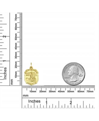 Yellow Real 14K Gold Archangel Religious Metal Protection Medallion Police Shield Saint Michael Pendant Necklace  No Chain