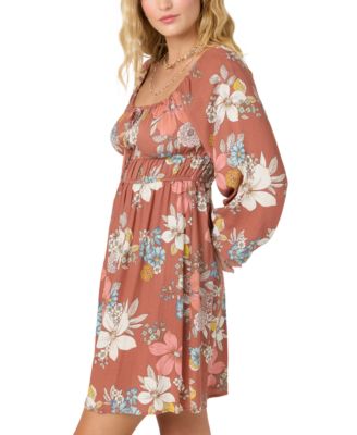 O'Neill - Juniors' Layna Floral-Print Drawstring-Waist Dress