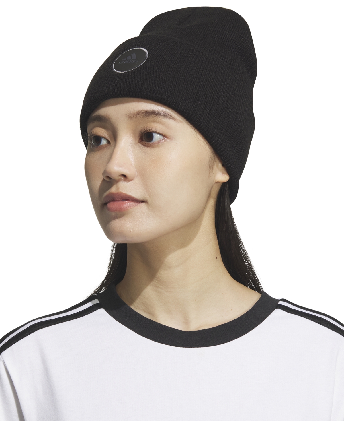 adidas Women's Wide Cuff 2 Fold Beanie -grey Four
