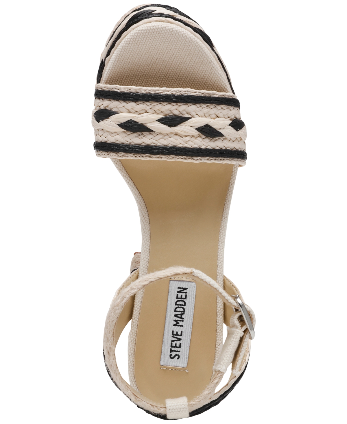 Steve Madden Women's Luccie Platform Raffia Dress Sandals In Black Multi Jute