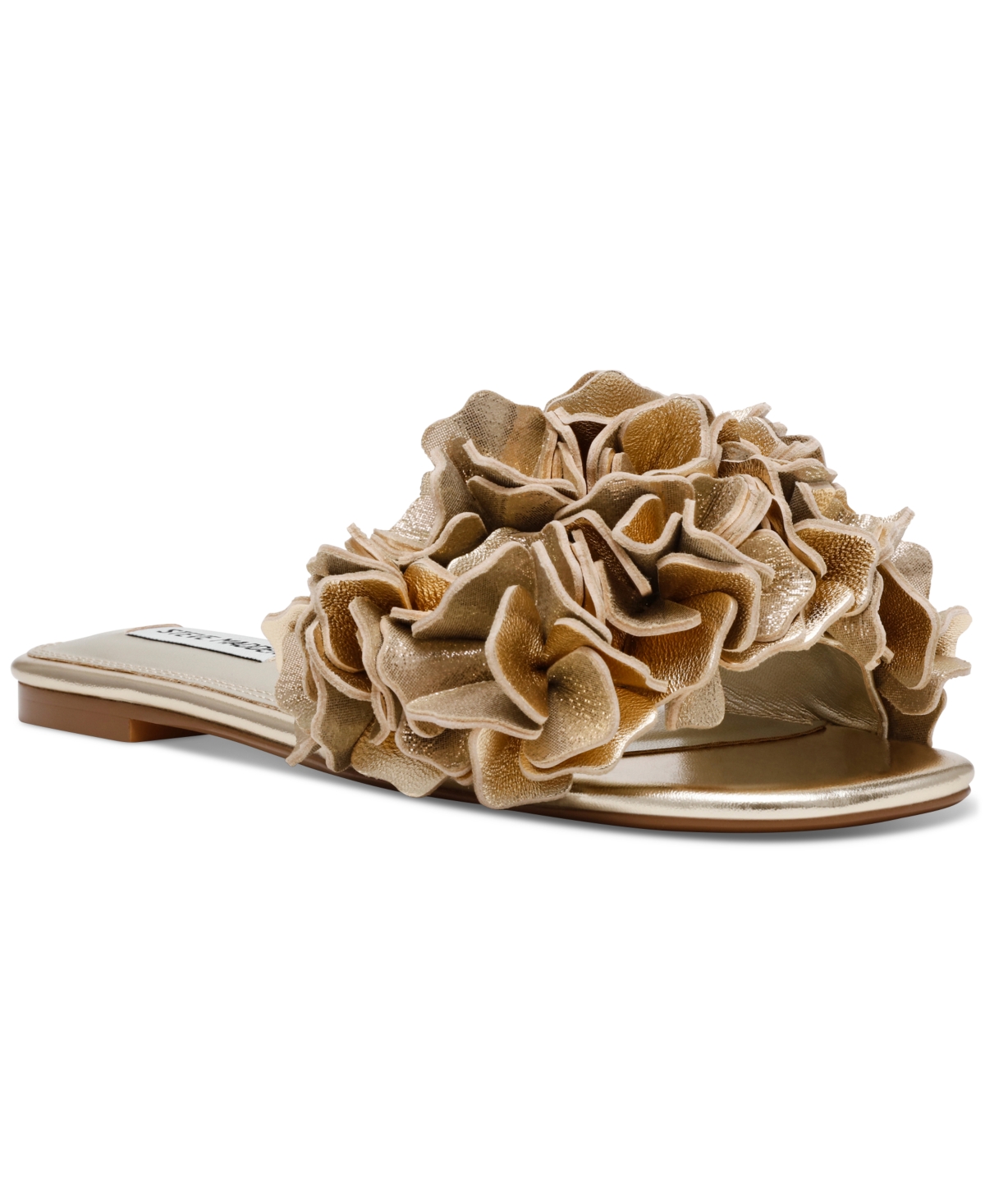 STEVE MADDEN WOMEN'S FLO RUFFLE SLIDE SANDALS 