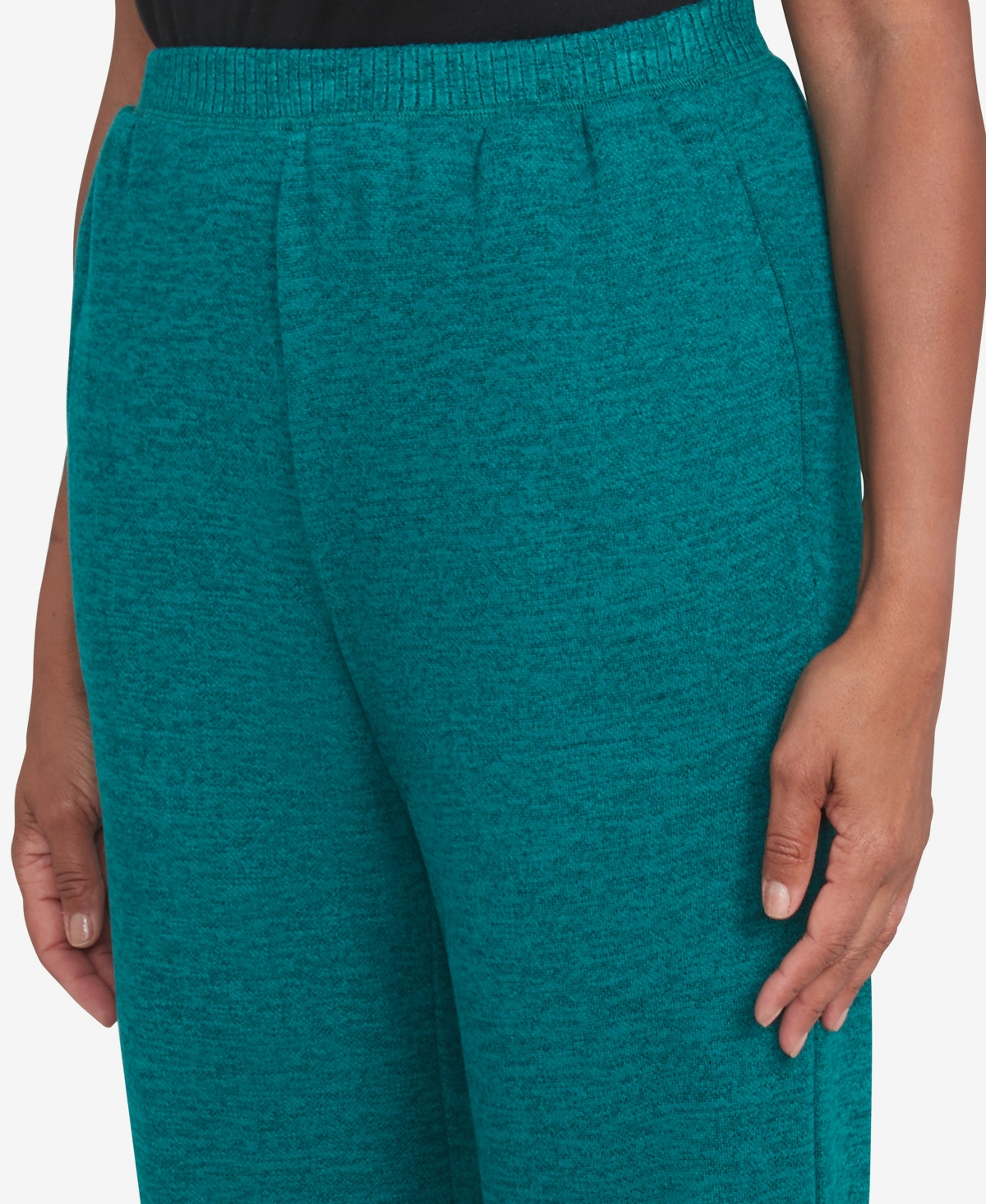 Alfred Dunner Petite French Quarter Soft Brushed Knit Average Length Pants