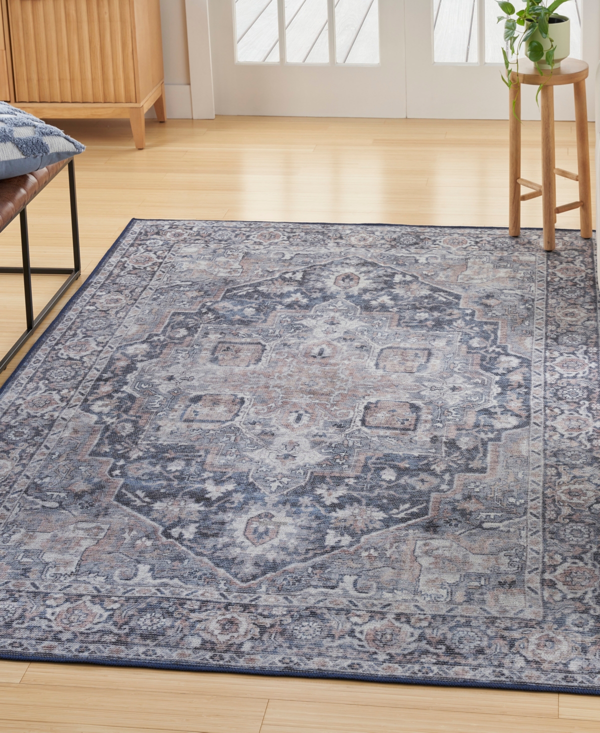 Nicole Curtis Machine Washable Series 1 SR101 5'3''x7'3'' Area Rug -Navy