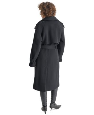 Women's Wool Blend Double-Breasted Wrap Coat