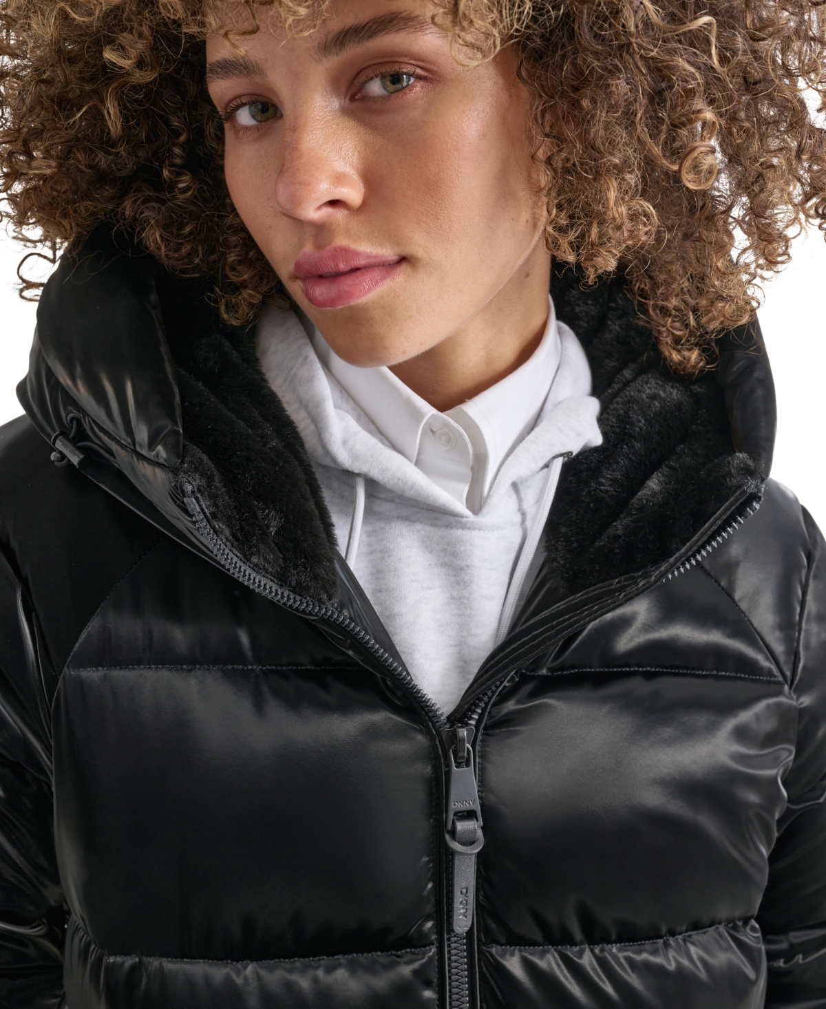 Dkny Women's Shine Hooded Anorak Puffer Coat