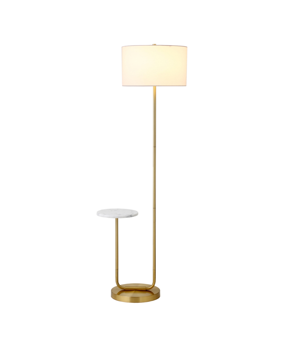 Hudson & Canal 65.75" Metal Jacinta Floor Lamp In Brass,white Marble