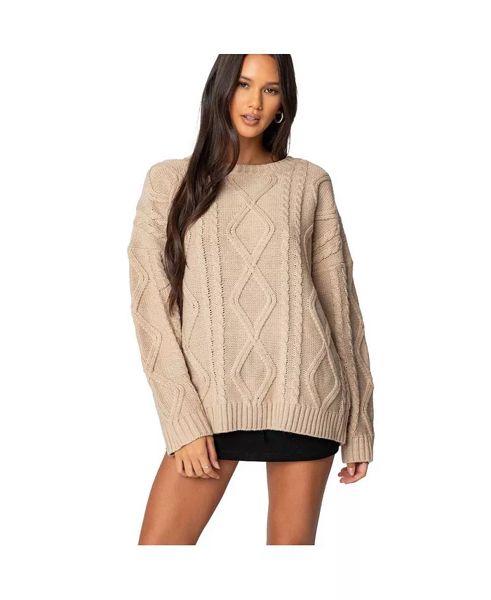 Women's Kennedy oversized cable knit sweater - thumbnail 4