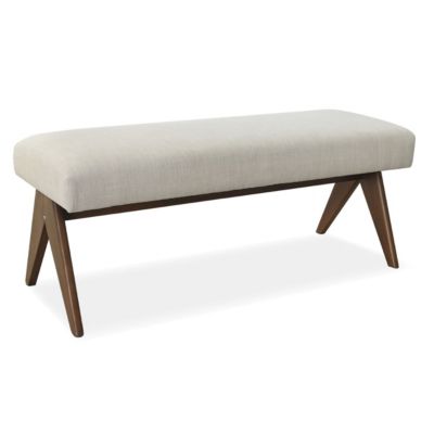Breakfast Nook Bench Cushioned Dining Bench with V-Shaped Legs