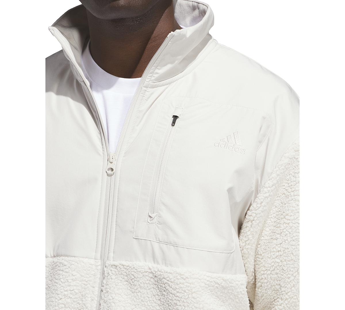 adidas Men's Loose-Fit Full-Zip Fleece Jacket