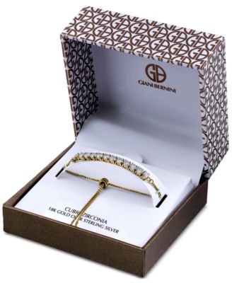 Cubic Zirconia Curved Bar Bolo Bracelet, Created for Macy's