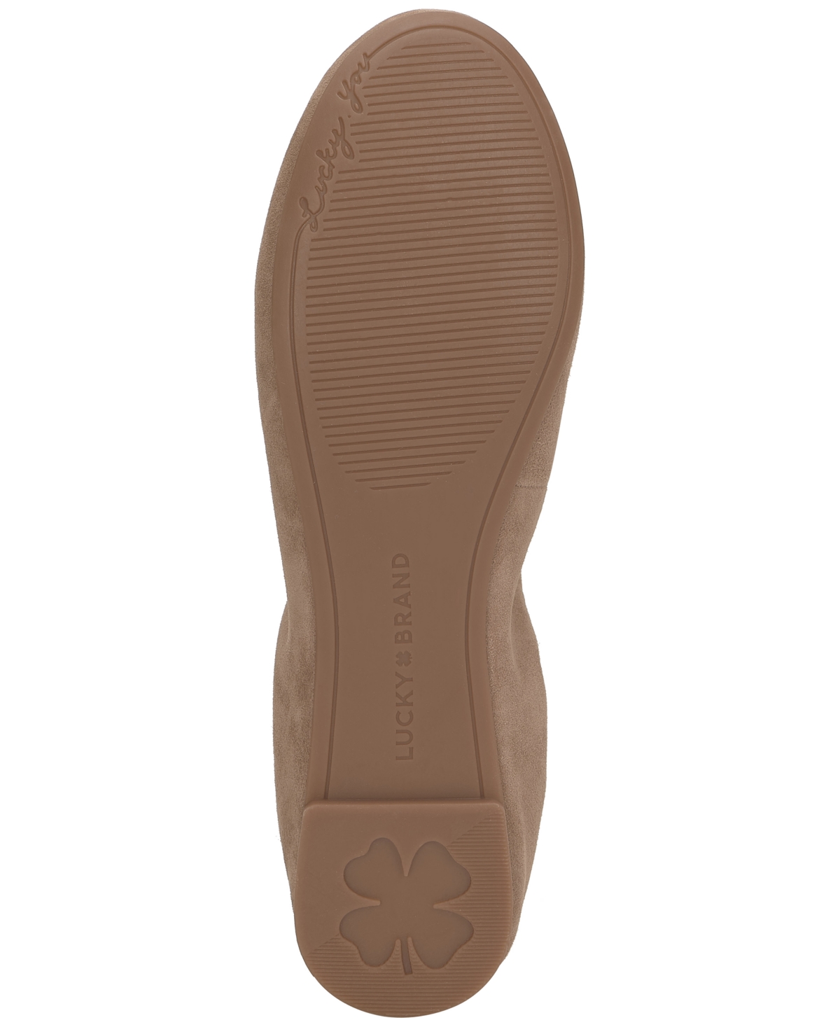 Shop Lucky Brand Women's Emmielou Ballet Flats In Porcini Suede