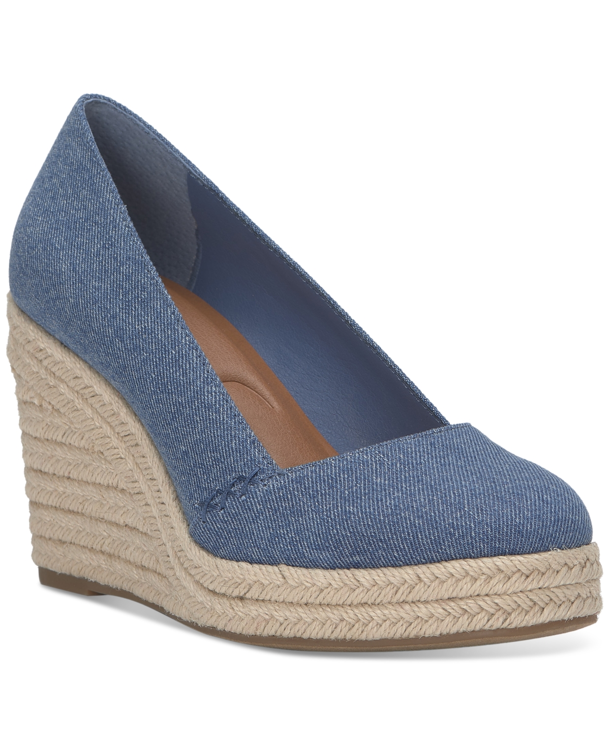 Shop Lucky Brand Women's Imula Platform Espadrille Wedges In Blue Denim Multi