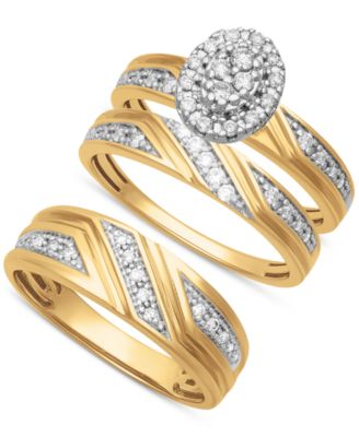 Diamond His & Hers Wedding Set Collection in 14k Gold