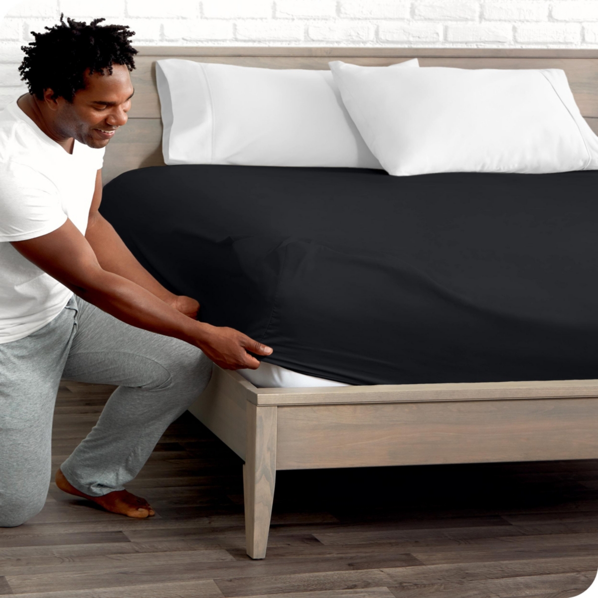 Bare Home Ultra-Soft Double Brushed Fitted Sheet