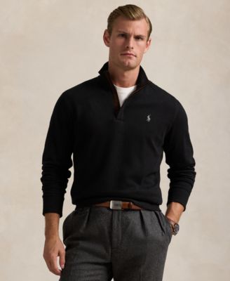Men's Luxury Jersey Quarter-Zip Pullover Sweater