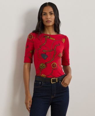 Lauren Ralph Lauren - Petite Belting-Print Tee