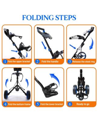 Foldable 2-Wheel Golf Push Cart, Aluminum Pull Cart