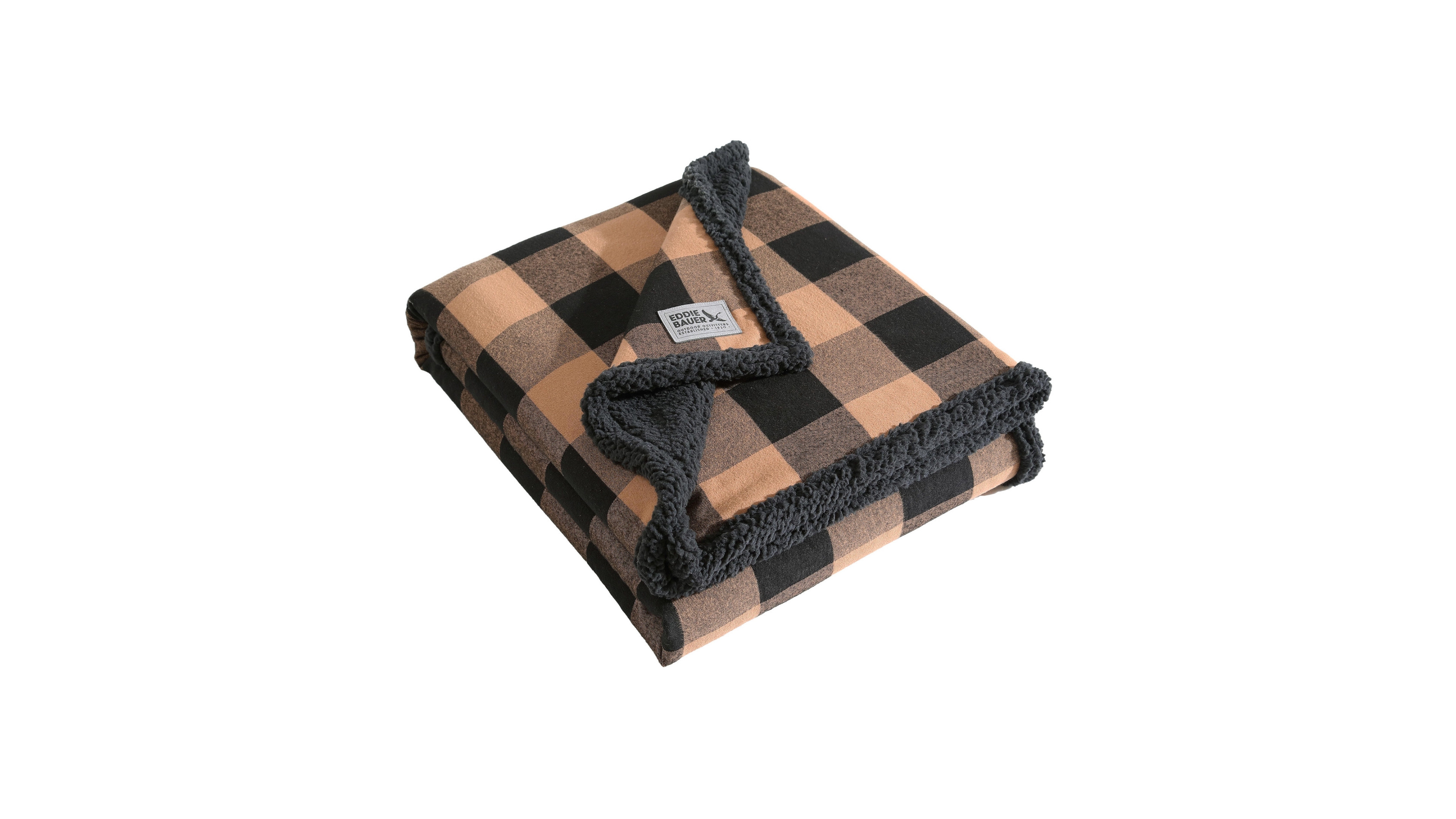 Eddie Bauer Plaid Cotton Yarn Dye Flannel Reversible Throw, 60" x 50"