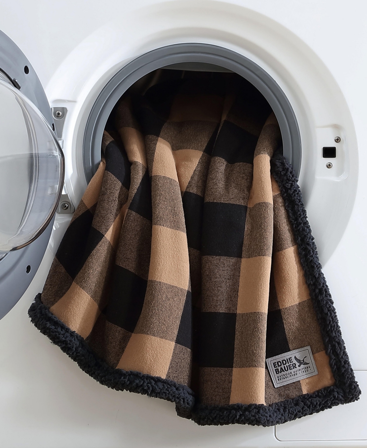Eddie Bauer Plaid Cotton Yarn Dye Flannel Reversible Throw, 60" x 50"