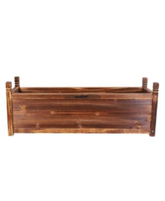 Wood Planter Box Outdoor Garden Rectangular Planter Flowers Box Raised Bed
