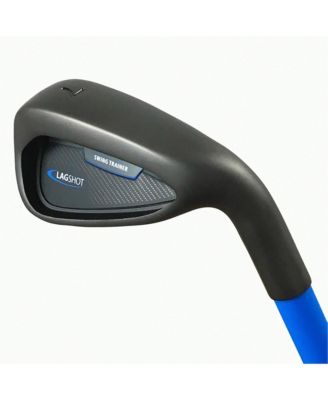 7 Iron Golf Club Swing Trainer Stick for Right Handed Men, Black/Blue