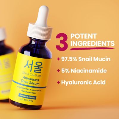 Korean Skin Care Advanced Snail Mucin Serum Niacinamide Serum K Beauty Skincare